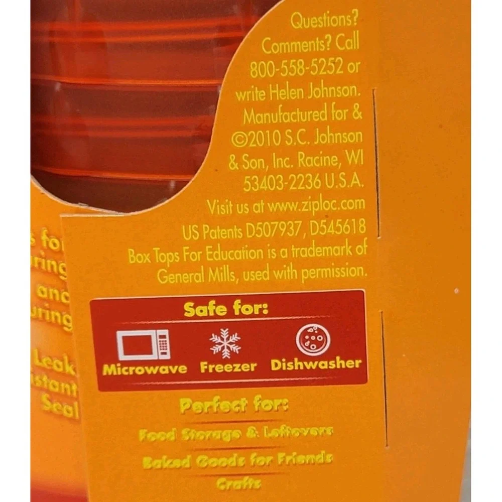 3 Packs NOS Ziploc Twist 'n Loc Lock Orange Color Edition Small Round Containers